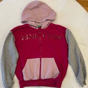 United Colors Of Benetton Pink and Gray Kids Hoodie